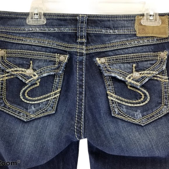 Silver Women's  jeans size 29 x 32 Suki Surplus Bo - Picture 4 of 7